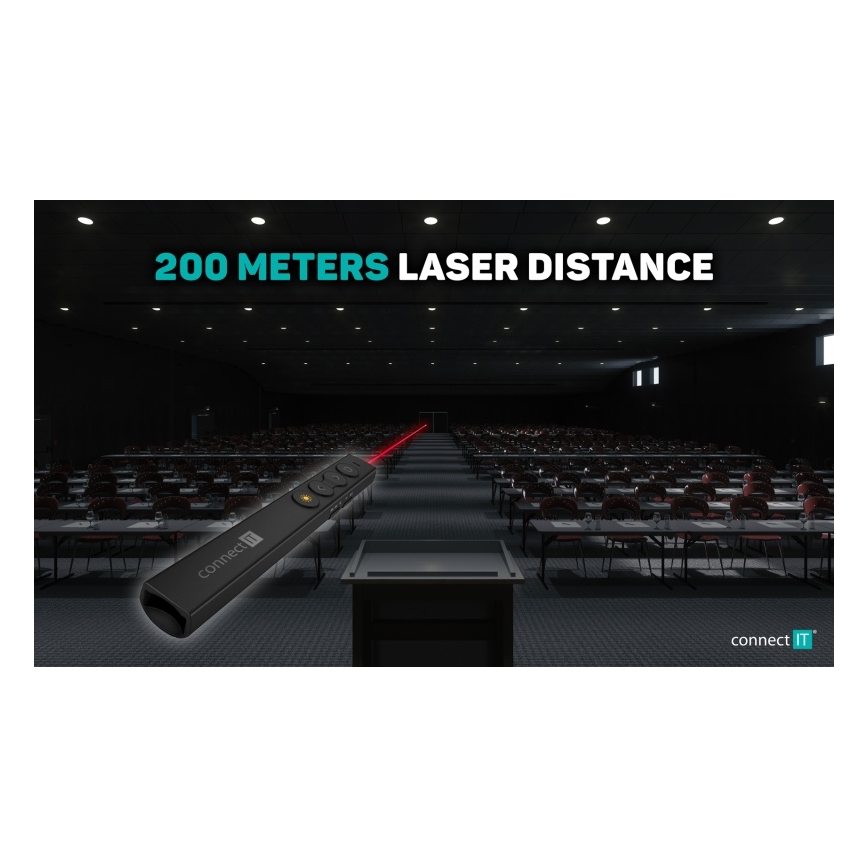CONNECT IT CLP-2050-BK - Kabelloser Presenter mit Laserpointer 1xAAA