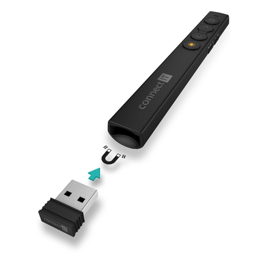 CONNECT IT CLP-2050-BK - Kabelloser Presenter mit Laserpointer 1xAAA
