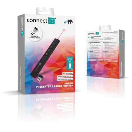 CONNECT IT CLP-2050-BK - Kabelloser Presenter mit Laserpointer 1xAAA