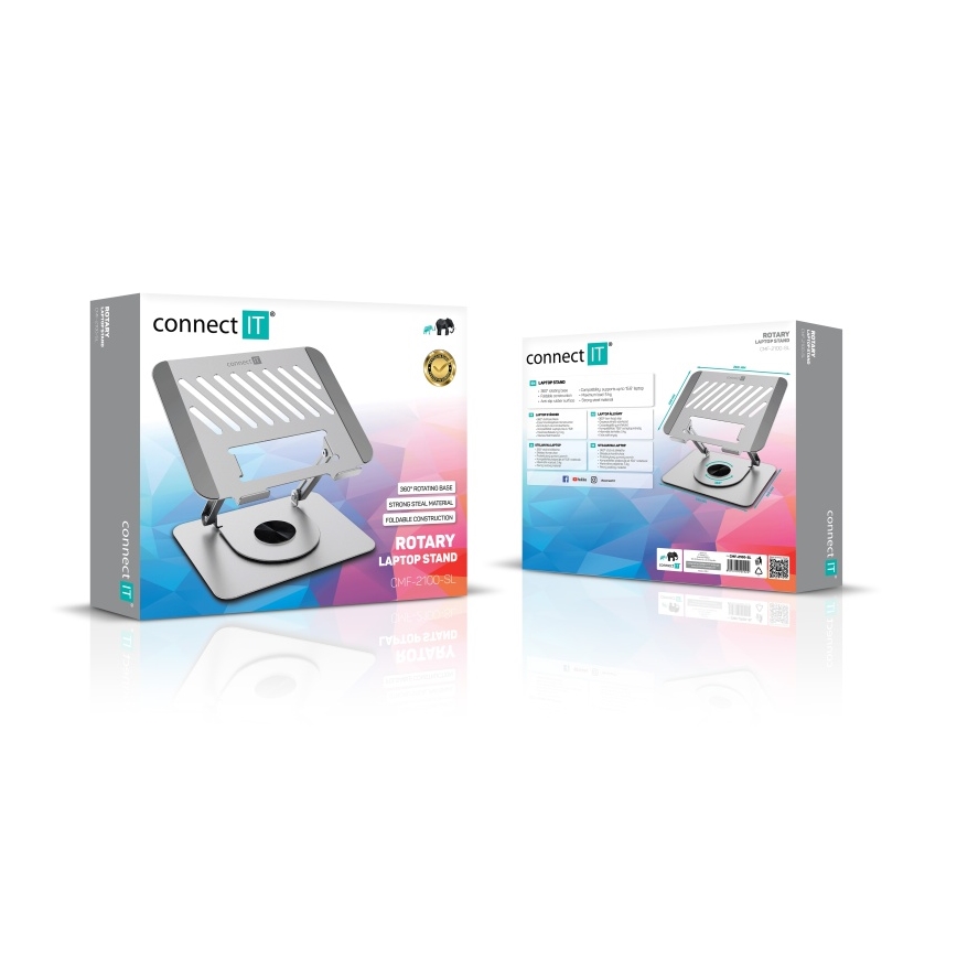 CONNECT IT CMF-2100-SL - Drehbarer Laptop-Ständer silbern