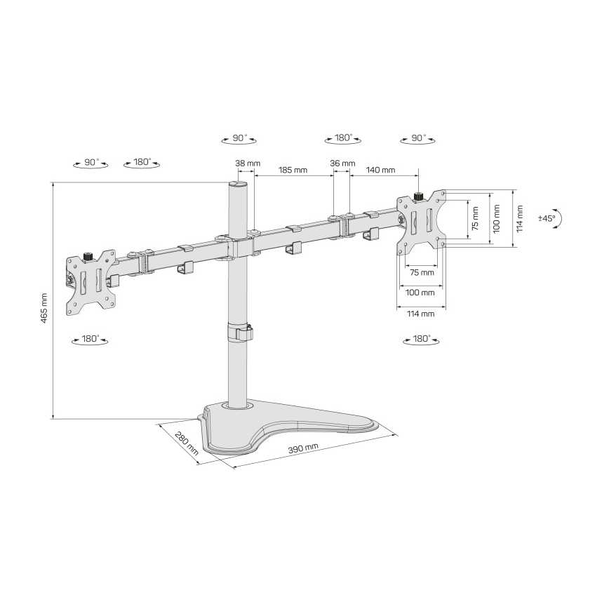CONNECT IT CMF-3204-BK - Universalhalterung für 2 Monitore 13-32” schwarz