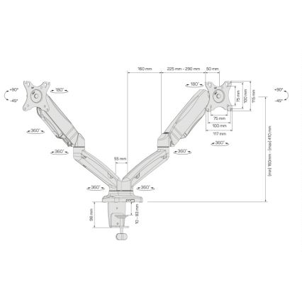 CONNECT IT CMF-3207-BK - Universalhalterung für 2 Monitore 13-27” schwarz