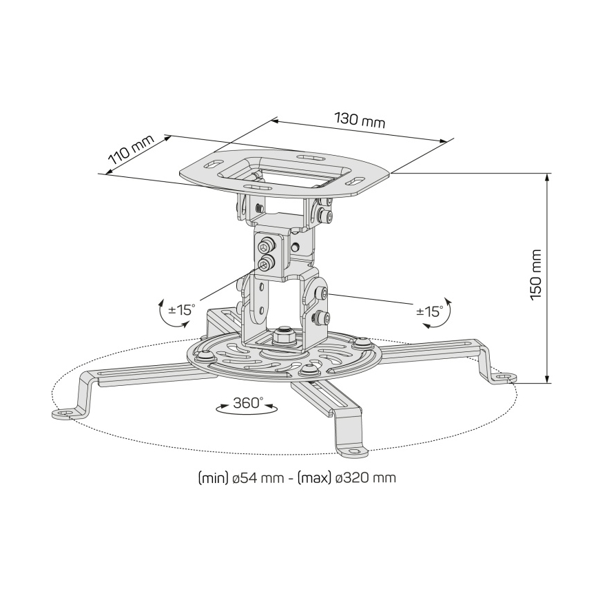 CONNECT IT CMF-6020-BK - Deckenhalterung für Beamer schwarz