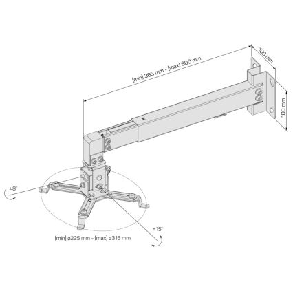 CONNECT IT CMF-7020-SL - Wandhalterung für Beamer, silber