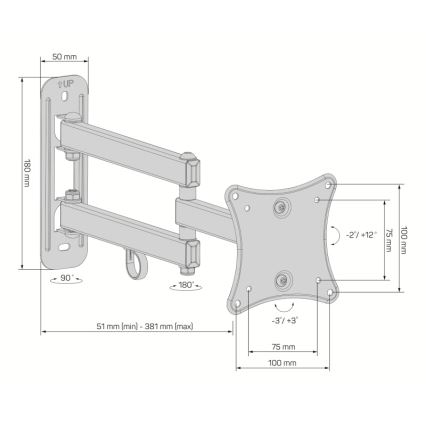 CONNECT IT CMH-2010-BK - Wandhalterung für TV-Gerät 13-27” schwarz