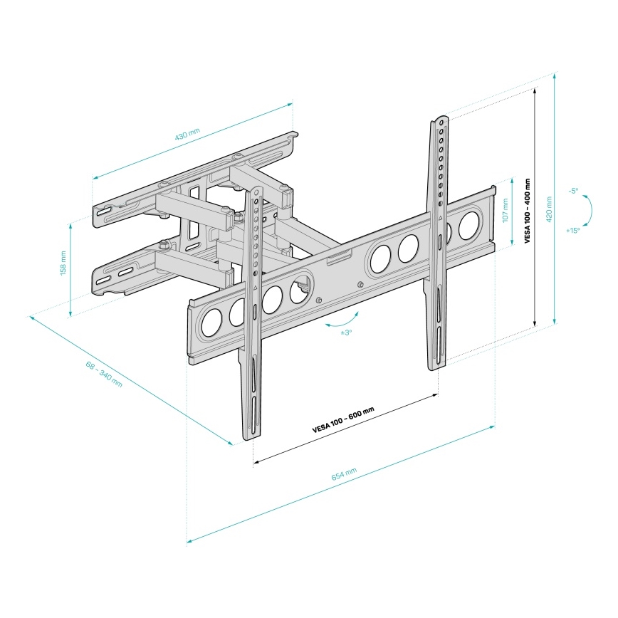 CONNECT IT CMH-7600-BK - Wandhalterung für TV-Gerät 32-70” schwarz