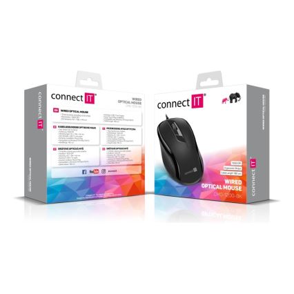 CONNECT IT CMO-1200-BK - Kabelgebundene Maus 1000 DPI schwarz