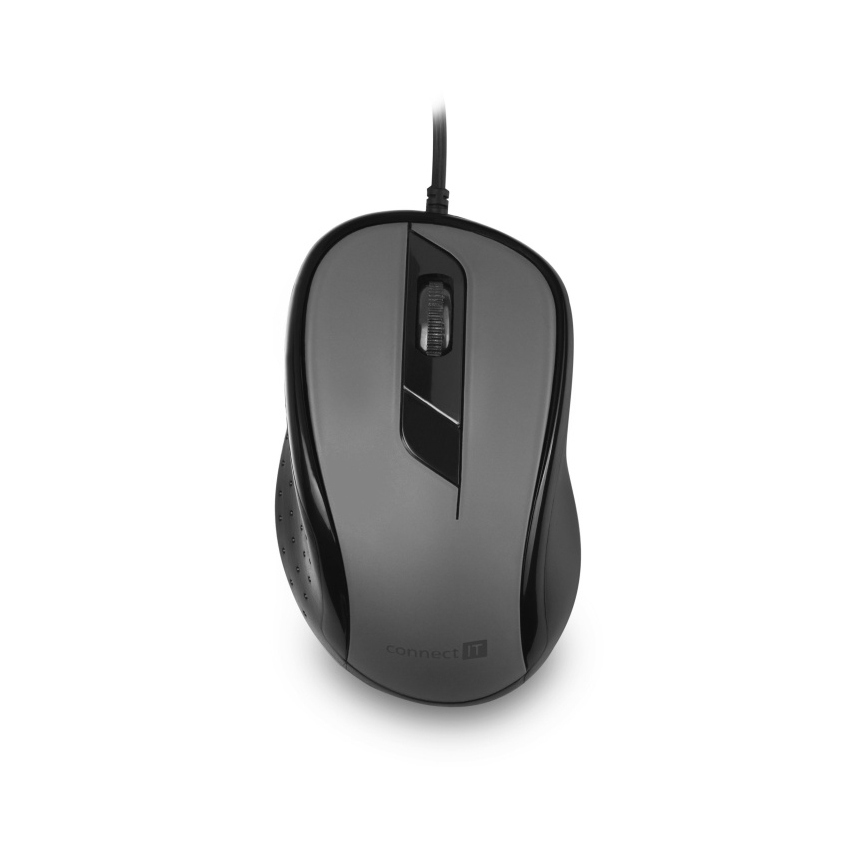 CONNECT IT CMO-1200-GY - Kabelgebundene Maus 1000 DPI schwarz/grau