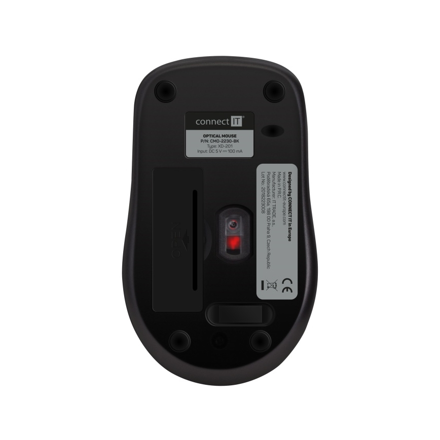 CONNECT IT CMO-2230-BK - Kabellose Silent-Maus MUTE 1200 DPI 1xAA schwarz