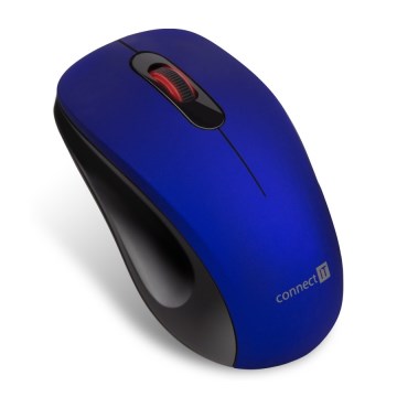 CONNECT IT CMO-2230-BL - Kabellose Silent-Maus MUTE 1200 DPI 1xAA schwarz/blau