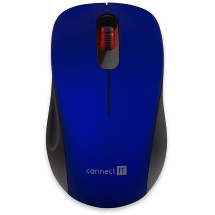 CONNECT IT CMO-2230-BL - Kabellose Silent-Maus MUTE 1200 DPI 1xAA schwarz/blau