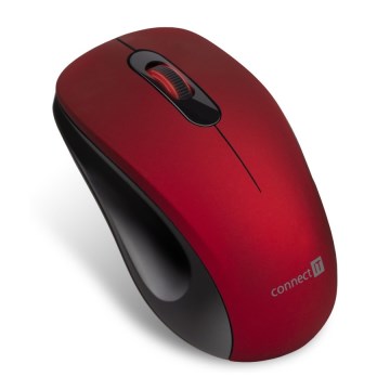 CONNECT IT CMO-2230-RD - Kabellose Silent-Maus MUTE 1200 DPI 1xAA schwarz/rot