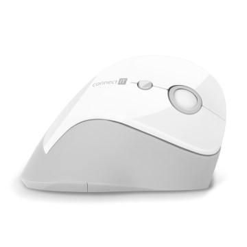 CONNECT IT CMO-2700-WH - Ergonomische, kabellose Maus 800/1200/1600 DPI 1xAA weiß