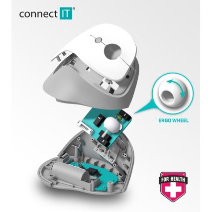 CONNECT IT CMO-2700-WH - Ergonomische, kabellose Maus 800/1200/1600 DPI 1xAA weiß