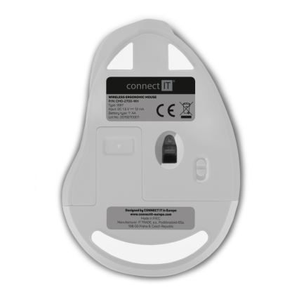 CONNECT IT CMO-2700-WH - Ergonomische, kabellose Maus 800/1200/1600 DPI 1xAA weiß