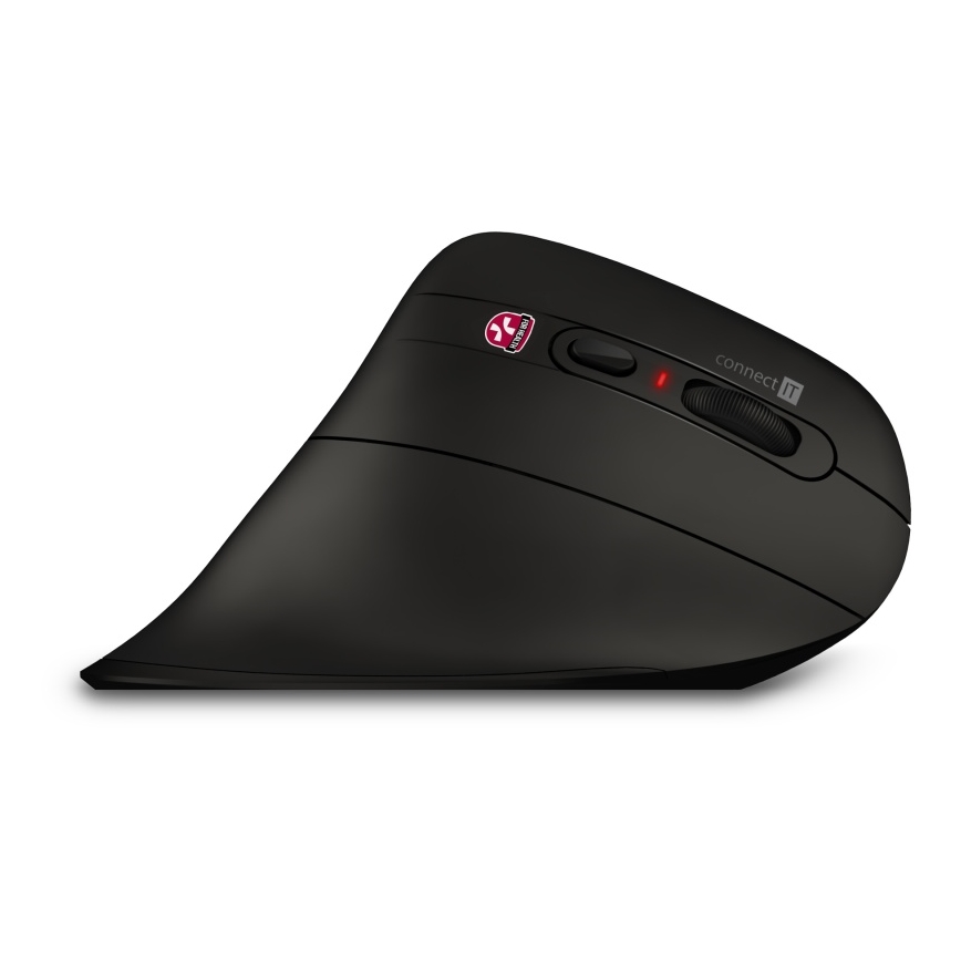 CONNECT IT CMO-2880-BK - Ergonomische kabellose Maus Verti TriMode 1000/1600/2400 DPI 2xAAA schwarz