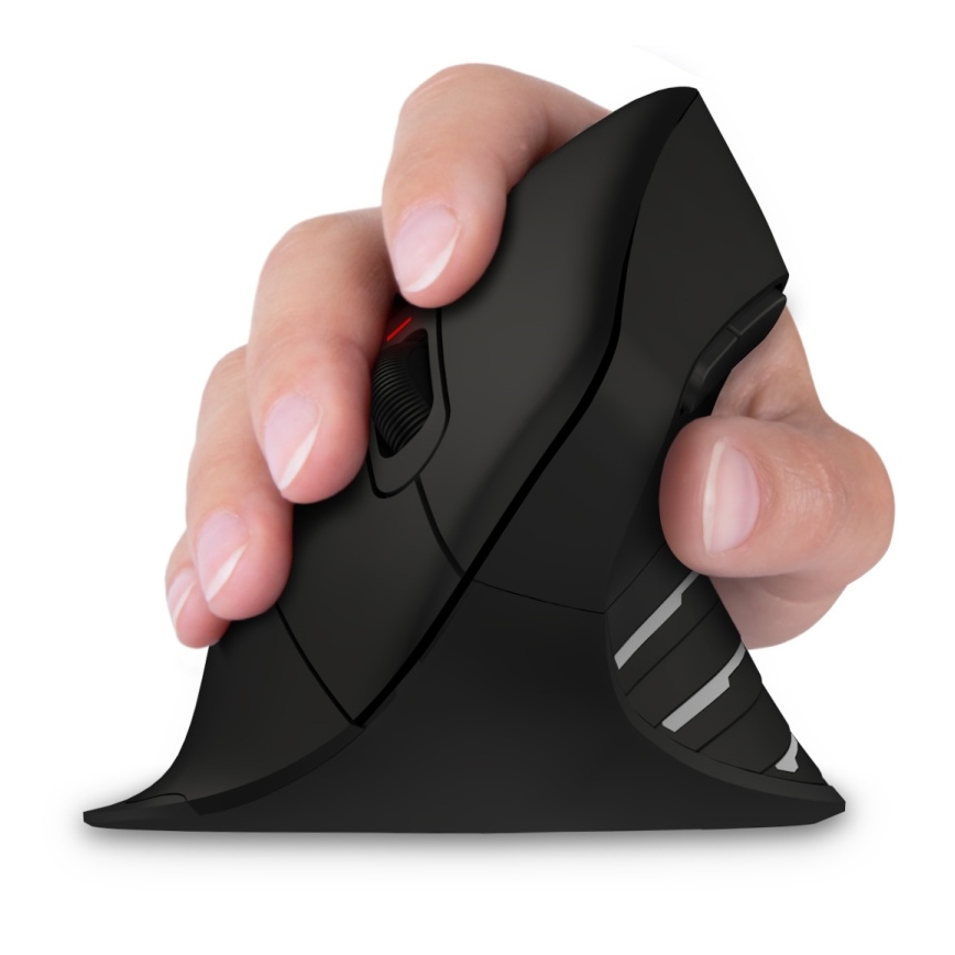 CONNECT IT CMO-2880-BK - Ergonomische kabellose Maus Verti TriMode 1000/1600/2400 DPI 2xAAA schwarz