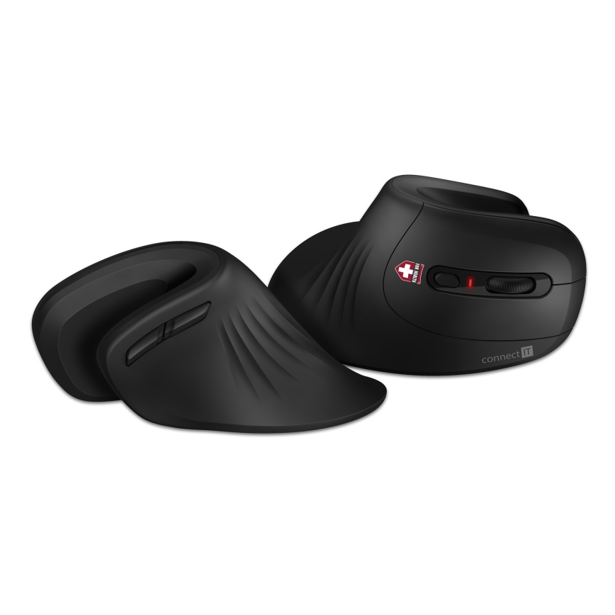 CONNECT IT CMO-2900-BK - Ergonomische, kabellose Maus 800/1200/1600 DPI 1xAA schwarz