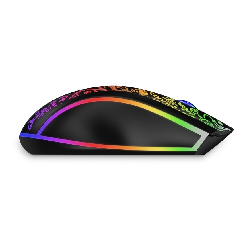 CONNECT IT CMO-3530-DD - LED RGB Kabellose, wiederaufladbare Gaming-Maus 800/1200/1600/2400/4800 DPI 600 mAh schwarz