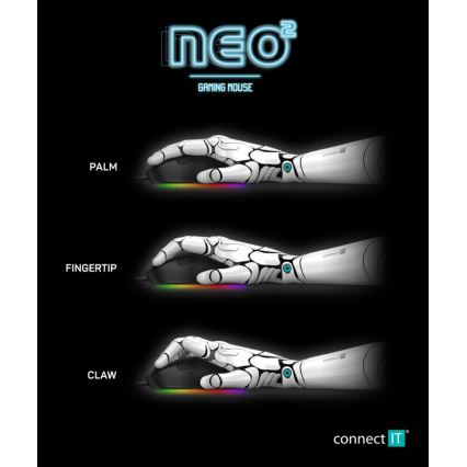 CONNECT IT CMO-3589-BK - LED RGB Kabelgebundene Gaming-Maus 200-7200 DPI schwarz