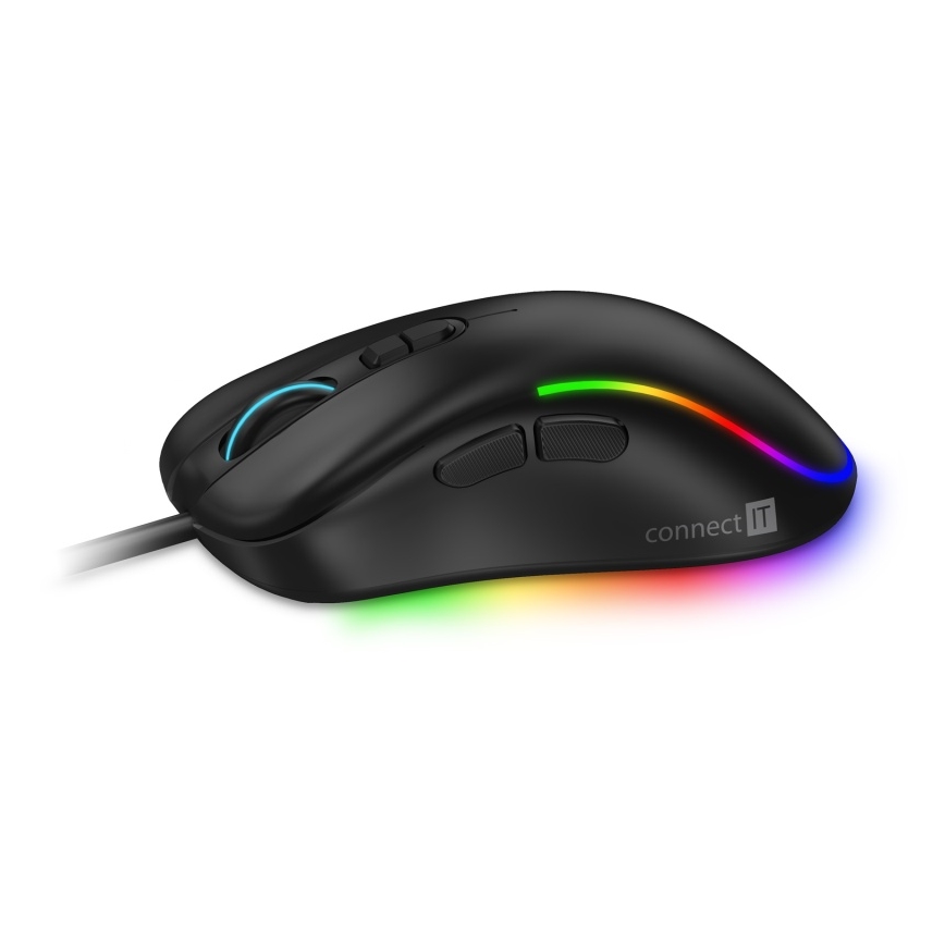 CONNECT IT CMO-3589-BK - LED RGB Kabelgebundene Gaming-Maus 200-7200 DPI schwarz