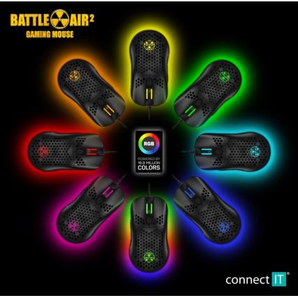 CONNECT IT CMO-5511-BK - LED RGB Kabelgebundene Gaming-Maus 200-12800 DPI Schwarz