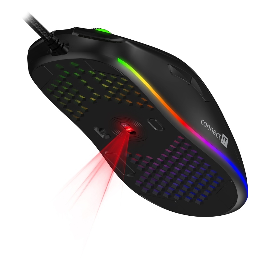 CONNECT IT CMO-5511-BK - LED RGB Kabelgebundene Gaming-Maus 200-12800 DPI Schwarz