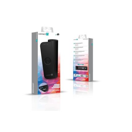 CONNECT IT CMP-2500-LG - Pad für Tastatur und Maus mit kabelloser Qi-Aufladung 80x30 cm schwarz