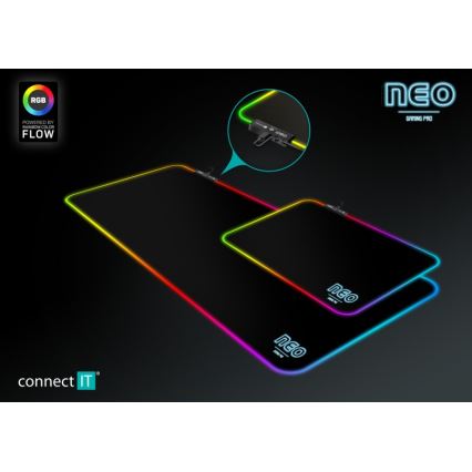 CONNECT IT CMP-3100-SM - LED RGB Gaming-Mauspad 32x24,5 cm schwarz