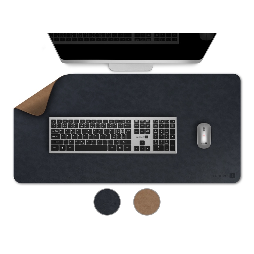 CONNECT IT CMP-4040-LG - Wendbare Maus- und Tastaturunterlage 90x40 cm, blau/braun