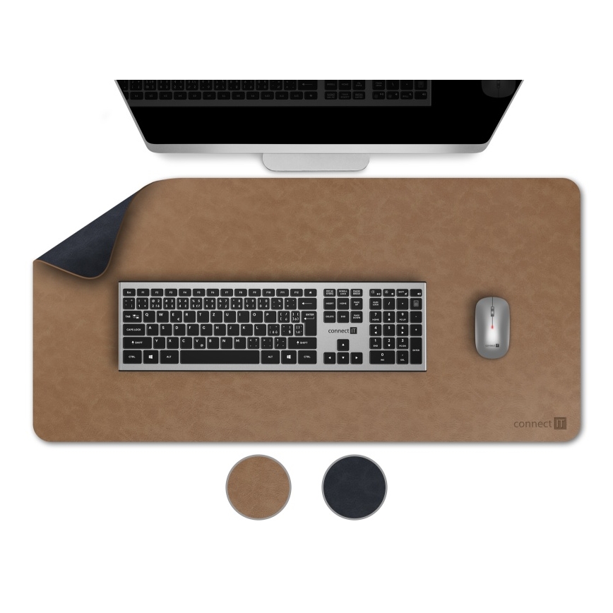 CONNECT IT CMP-4040-LG - Wendbare Maus- und Tastaturunterlage 90x40 cm, blau/braun