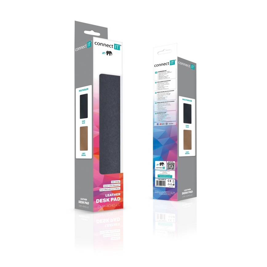 CONNECT IT CMP-4040-LG - Wendbare Maus- und Tastaturunterlage 90x40 cm, blau/braun