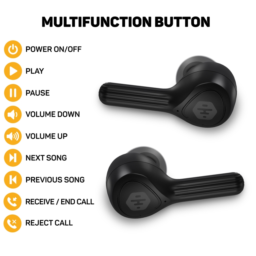 CONNECT IT HEP-5300-BK - Kabellos earphones mit Mikrofon 300 mAh schwarz