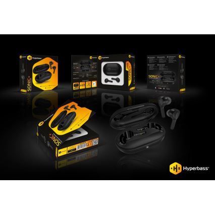 CONNECT IT HEP-5300-BK - Kabellose Kopfhörer mit Mikrofon 300 mAh + 2x 35 mAh schwarz