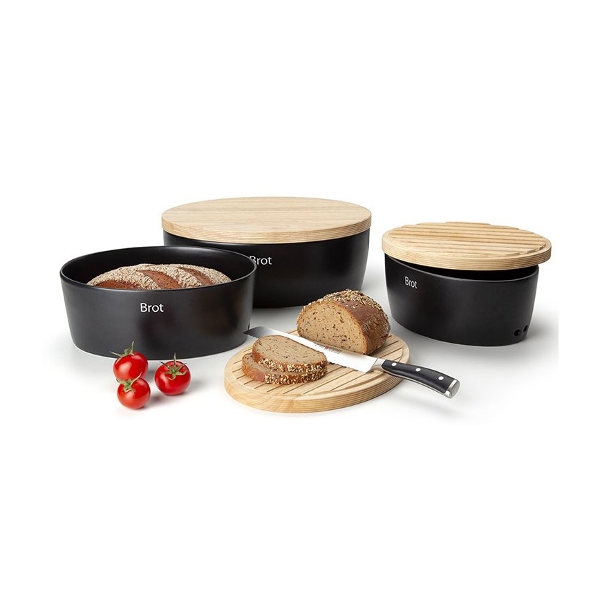 Continenta C3730 - Brotkasten 13,5x30 cm schwarz/beige
