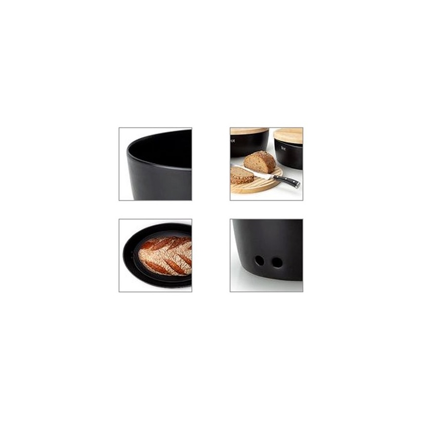 Continenta C3730 - Brotkasten 13,5x30 cm schwarz/beige