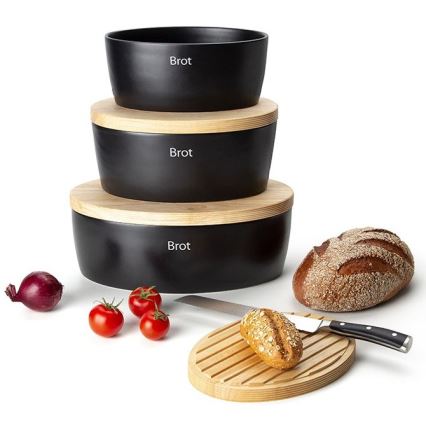 Continenta C3732 - Brotkasten 13,5x36 cm schwarz/beige