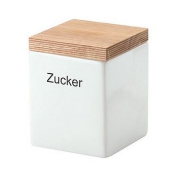Continenta C3912 – Keramische Lebensmittelbox mit Deckel 10x10x12,5cm Gummibaum