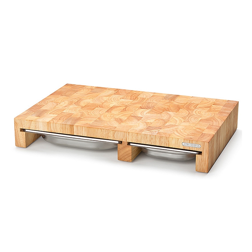 Continenta C4028 - SET 1x Küchenschneidebrett 50x32,5 cm + 3x Schüsselgummifeige