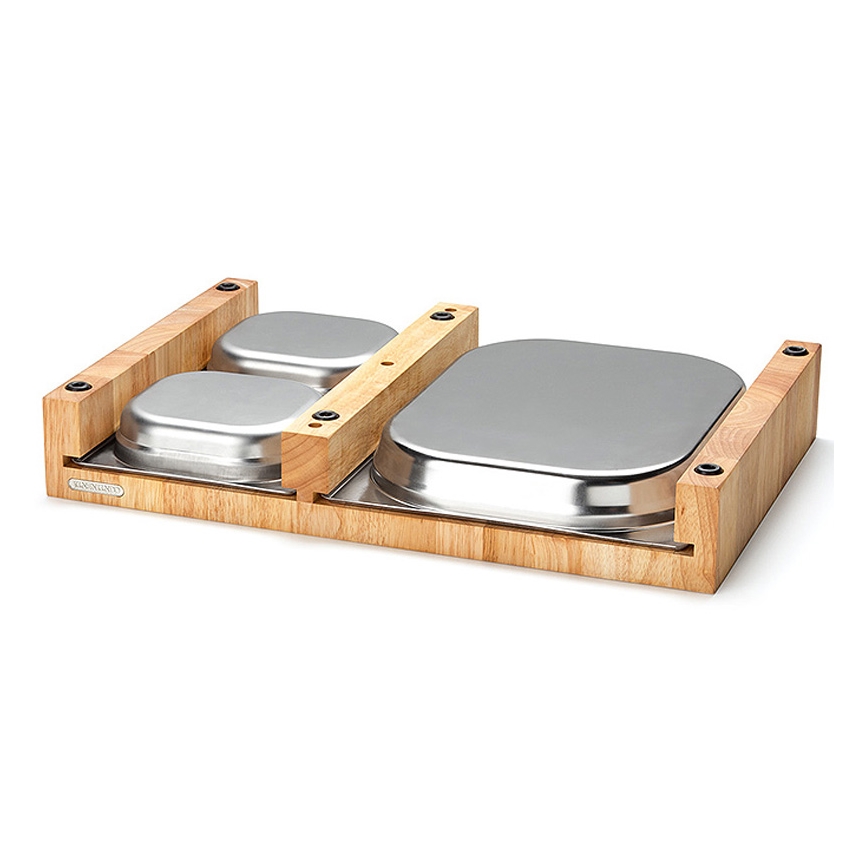 Continenta C4028 - SET 1x Küchenschneidebrett 50x32,5 cm + 3x Schüsselgummifeige