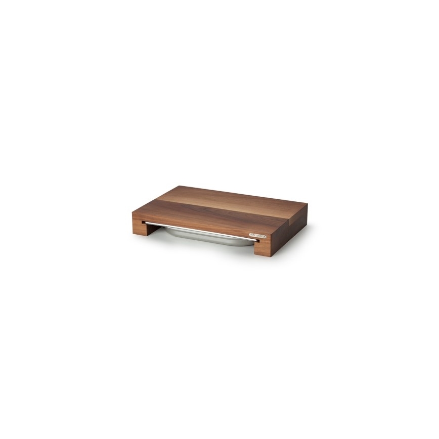 Continenta C4210 - Küchenschneidebrett mit Schale 39x27 cm Walnussbaum