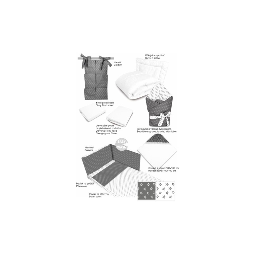 COSING - 10-teiliges Set für Neugeborene Sleeplease Grau/Weiß