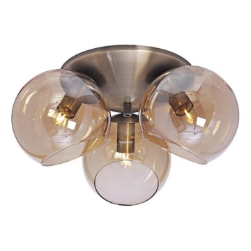 Cottex - Deckenleuchte CAPELLA 3xE14/40W/230V Ø 37 cm rauchfarben/braun