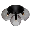 Cottex - Deckenleuchte CAPELLA 3xE14/40W/230V Ø 37 cm rauchgrau/schwarz