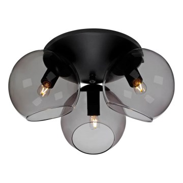 Cottex - Deckenleuchte CAPELLA 3xE14/40W/230V Ø 37 cm rauchgrau/schwarz