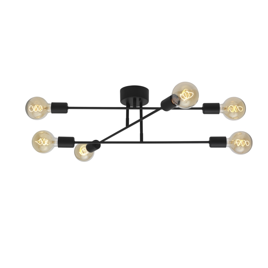 Cottex - Aufgesetzte Deckenleuchte BATON 6xE27/60W/230V schwarz
