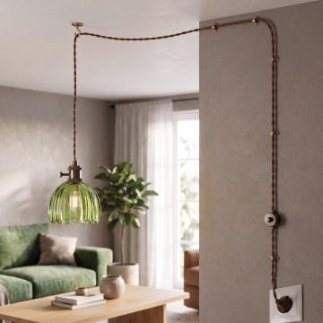 Cottex - Pendelleuchte NORA, Kabelausführung für Steckdose, 1xE14/5W/230V, grün