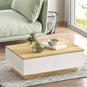 Couchtisch 31,6x90 cm Eiche/weiß