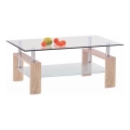 Couchtisch 55x110 cm klar/Eiche Sonoma