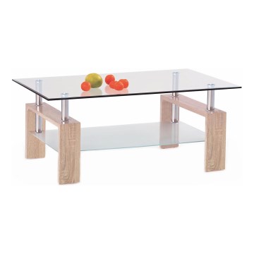 Couchtisch 55x110 cm klar/Eiche Sonoma